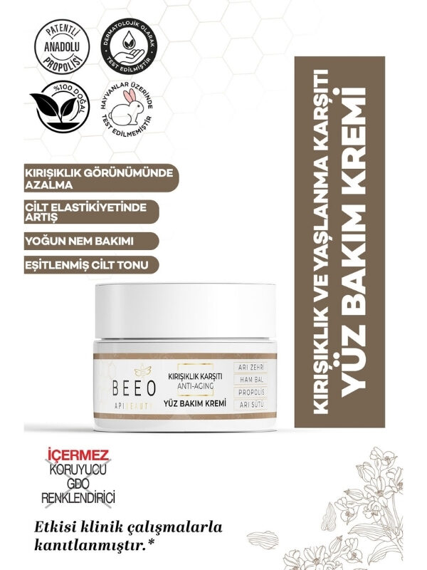 Beeo Apibeauty Propolisli Anti-Aging Yüz Kremi 50ml yaslanma karsiti bakim cilt yuz