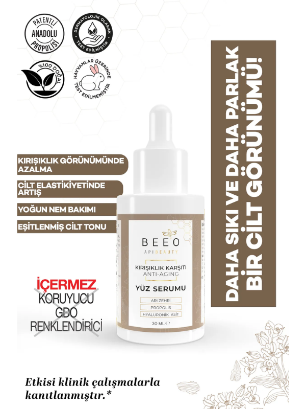 Beeo Apibeauty Propolisli Anti-Aging Yüz Serumu 30ml yaslanma karsiti krem bakim yuz cilt