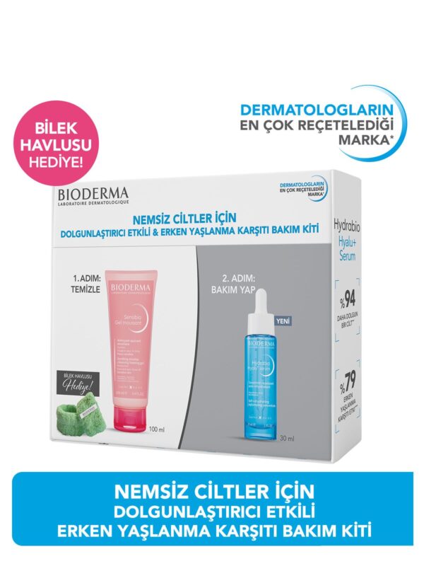 Bioderma Dolgunlaştırıcı Etkili ve Yaşlanma Karşıtı Bakım Kiti - Bilek Havlusu Hediye yuz cilt bakim set orjinal urun