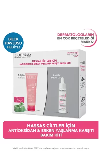 Bioderma Hassas Ciltler İçin Erken Yaşlanma Karşıtı Bakım Kiti hassas cilt bakim temizleyici guzellik