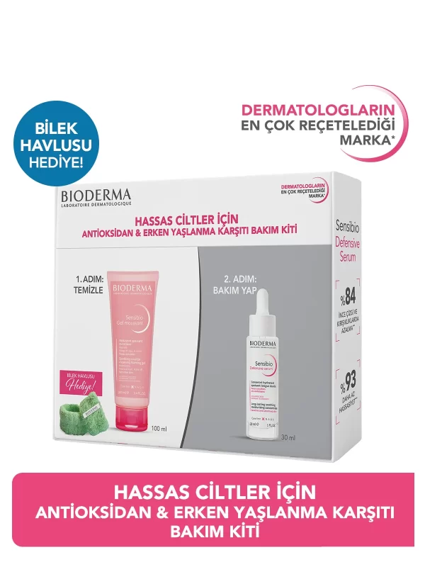 Bioderma Hassas Ciltler İçin Erken Yaşlanma Karşıtı Bakım Kiti hassas cilt bakim temizleyici guzellik