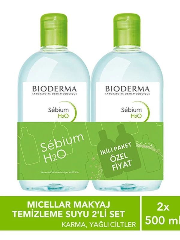 Bioderma Sebium H2O Makyaj Temizleyici Misel Suyu 2 x 500 ml cilt bakim güzellik yuz