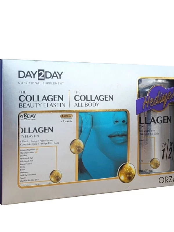 Day2Day Collagen Beauty Elastin 30 Tablet + 10 Doz x10 gr Collagen Body HEDİYE kolajen takviye saglik vitamin mineral