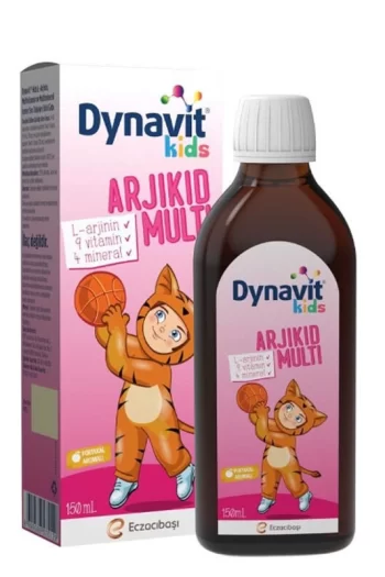 Dynavit Kids Arjikid Multi Portakal İçerikli Takviye Edici Gıda 150 ml multivitamin mineral vitamin cocuk takviye surup