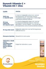 Dynavit Vitamin C + Vitamin D3 + Çinko Efervesan 20 Tablet vitamin takviye mineral