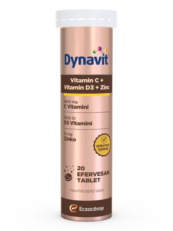 Dynavit Vitamin C + Vitamin D3 + Çinko Efervesan 20 Tablet