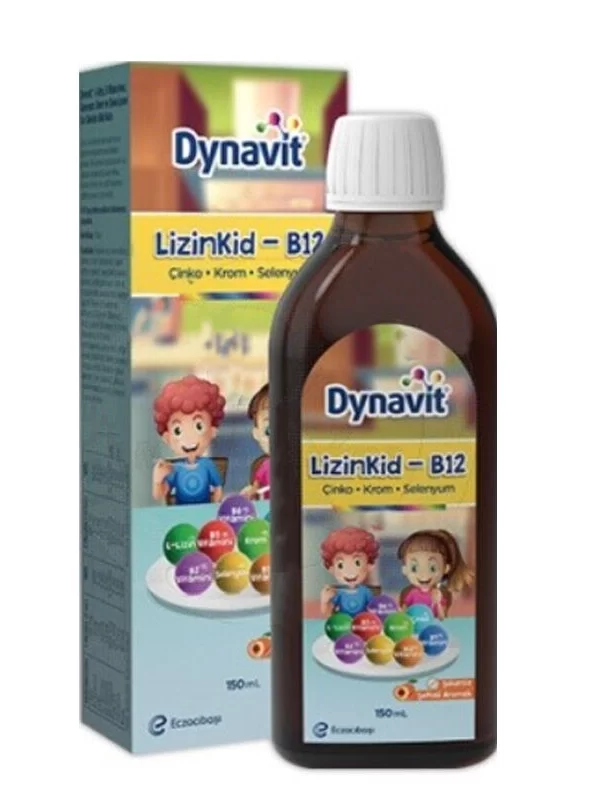 Eczacıbaşı Dynavit LizinKid - B12 Şeftali Aromalı Şurup 150 ml