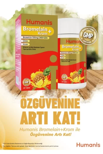 Humanis Bromelain Krom Mineral Bitkisel 60 Tablet