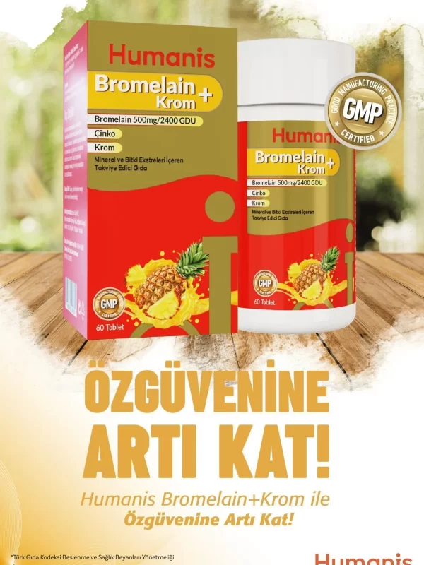 Humanis Bromelain Krom Mineral Bitkisel 60 Tablet