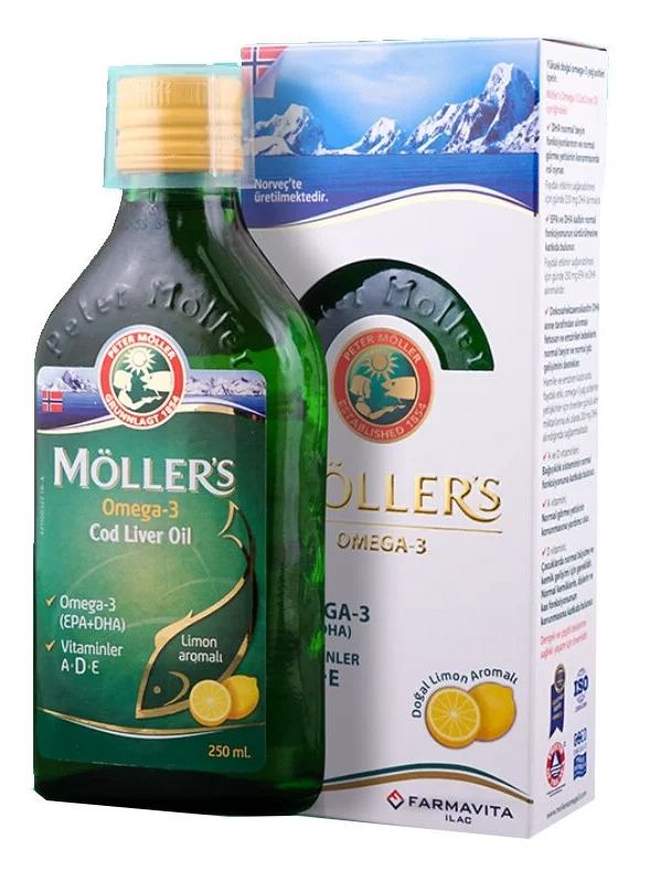 Möllers Omega 3 Takviye Edici Gıda Limonlu 250 ml omega takviye mineral surup