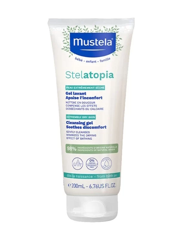 Mustela Stelatopia Temizleyici Jel 200 ml kuru bebek cilt nemlendirici yumusatici