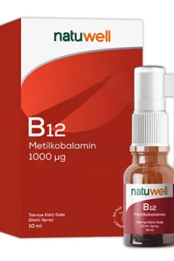 Natuwell B12 1000 ug Takviye Edici Gıda Dilaltı Sprey 10 ml takviye mineral vitamin saglik orjinal urun