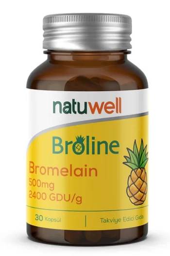 Natuwell Broline Bromelain 500 mg Takviye Edici Gıda 30 Kapsül