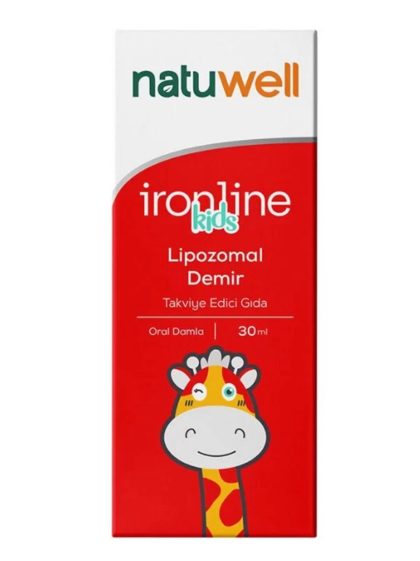 Natuwell Ironline Kids Lipozomal Demir İçeren Sıvı Takviye Edici Gıda 30 ml cocuk takviye demir vitamin mineral