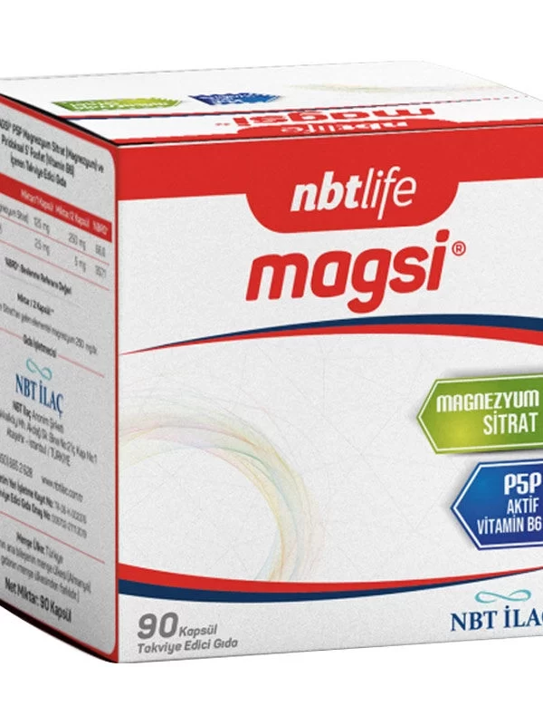 Nbt Life Magsi Psf Takviye Edici Gıda 90 Kapsül magnezyum takviye vitamin mineral