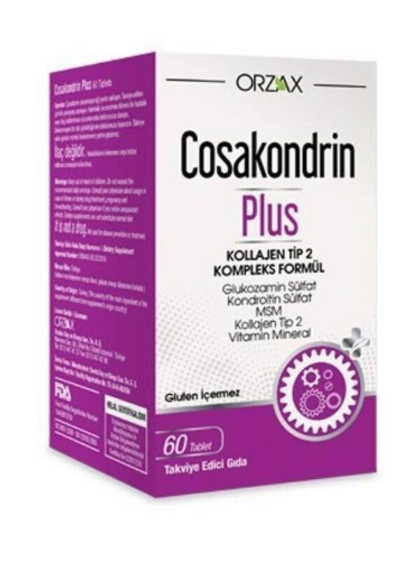 Orzax Cosakondrin Plus 60 Tablet multivitamin takviye gıda mineral saglik