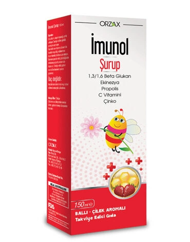 Orzax İmunol Şurup Ballı Çilek Aromalı Şurup 150 ml