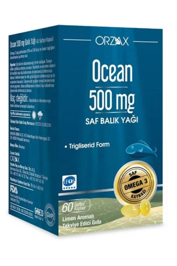 Orzax Ocean 500 mg Balık Yağı 60 Kapsül