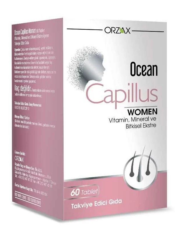 Orzax Ocean Capillus Women 60 Tablet kadin takviye mineral vitamin