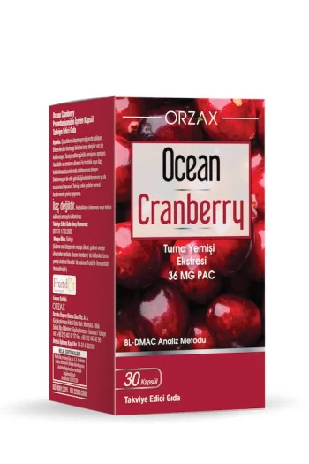 Orzax Ocean Cranberry Turna Yemişi Ekstresi Takviye Edici Gıda 30 Kapsül