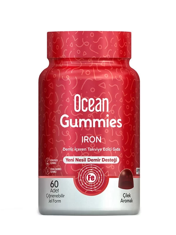 Orzax Ocean Gummies Iron Demir İçeren Takviye Edici Gıda 60 Adet Çİğnenebilir Jel Form