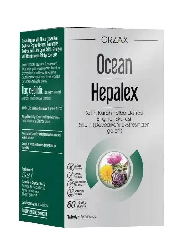 Orzax Ocean Hepalex Takviye Edici Gıda 60 Kapsül