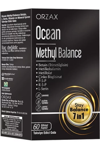 Orzax Ocean Methyl Balance Takviye Edici Gıda 60 Kapsül vitamin multivitamin orjinal urun