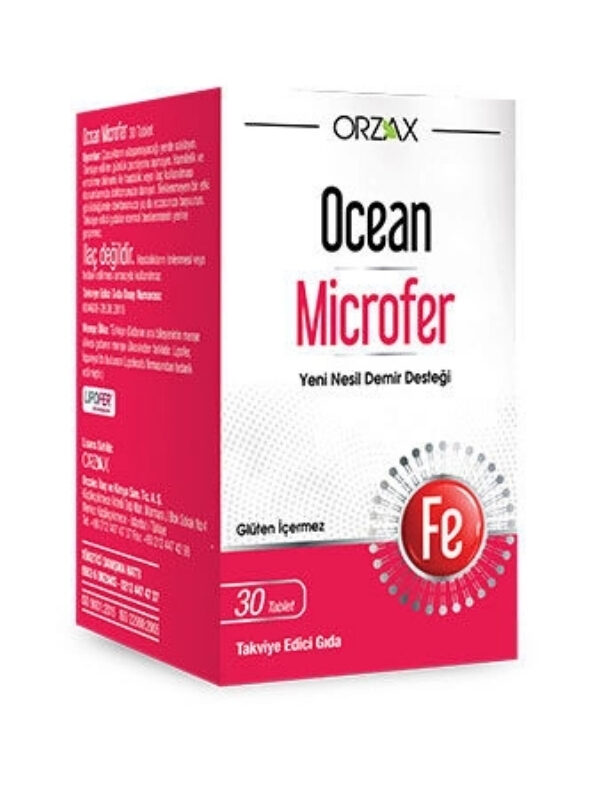 Orzax Ocean Microfer Yeni Nesil Demir Desteği Takviye Edici Gıda 30 demir takviye mineral saglik