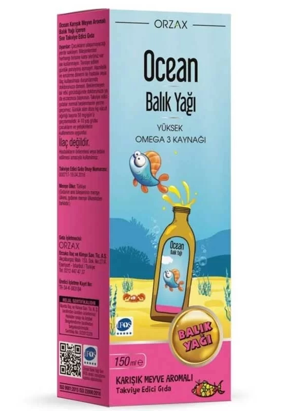 Orzax Ocean Omega3 Şurup 150 ml - Karışık Meyve Aromalı