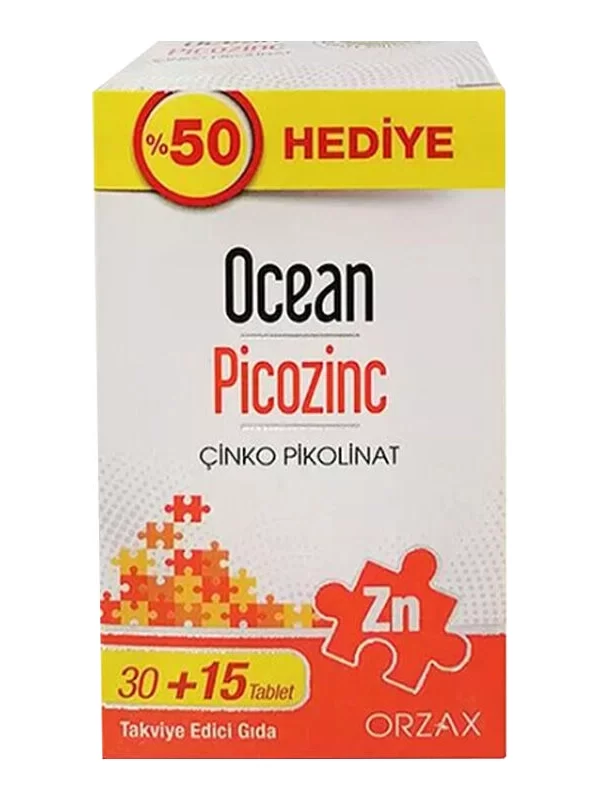 Orzax Ocean Picozinc Takviye Edici Gıda 30+15 Tablet