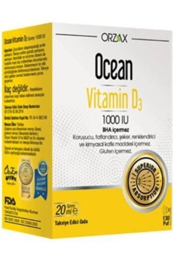 Orzax Ocean Vitamin D3 1000 IU Takviye Edici Gıda Oral Sprey 20 ml