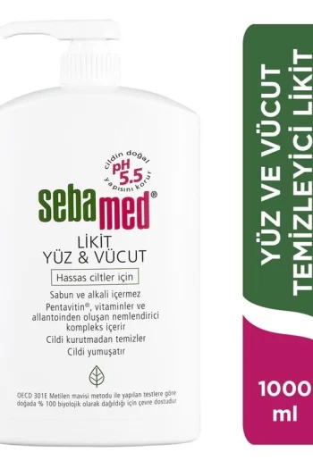 Sebamed Likit Yüz ve Vücut Temizleyici Jel 1000 ml yuz vucut temizleyici jel orjinal urun