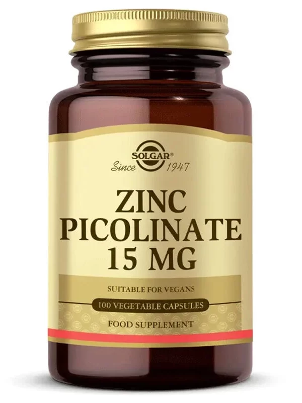 Solgar Zinc Picolinate 15 mg Bitkisel 100 Kapsül