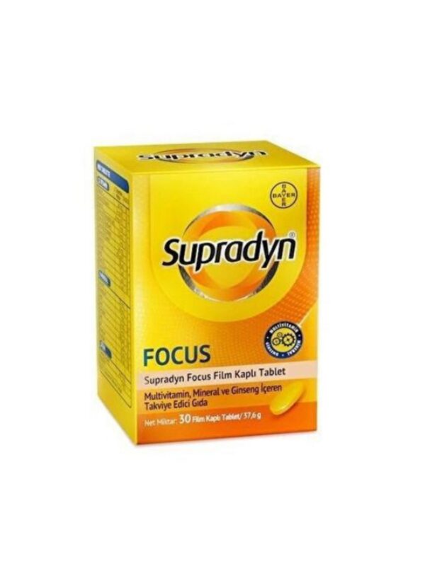 Supradyn Energy Focus 30 Tablet multivitamin mineral ginseng polifenol takviye