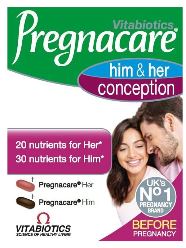 Vitabiotics Pregnacare Him and Her Conception Tablet 60 hamilelik oncesi kadin erkek takviye mineral vitamin