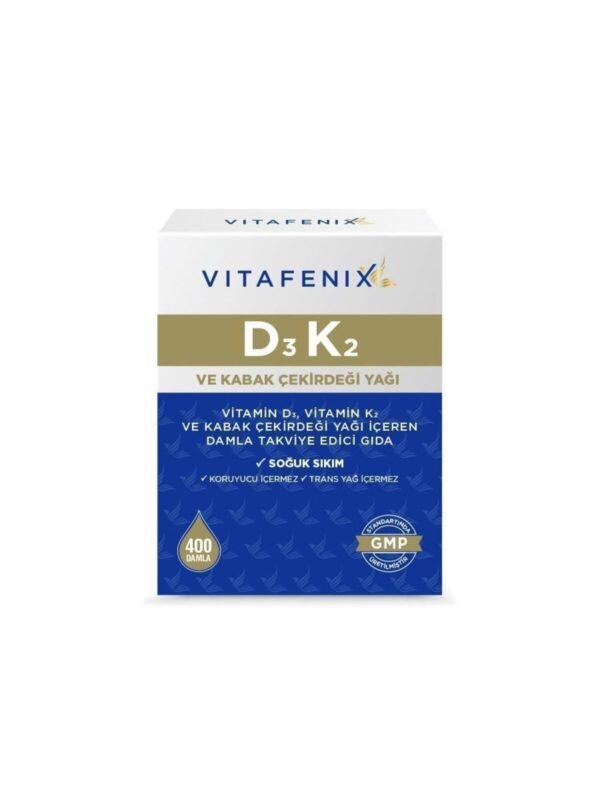 Vitafenix D3K2 ve Kabak Çekirdeği Yağı İçeren Takviye Edici Gıda 20 ml d3k2 vitamin takviye mineral