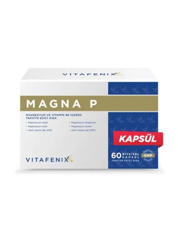 Vitafenix Magna P Magnezyum ve Vitamin B6 İçeren Takviye Edici Gıda 60 Kapsül