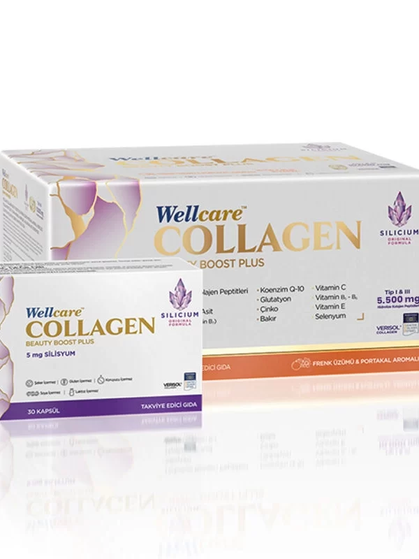 Wellcare Collagen Beauty Boost 5,500 mg Frenk Üzümü ve Portakal Aromalı 30 Tüp ve 30 Kapsül