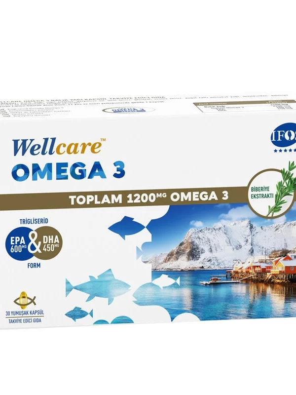 Wellcare Omega 3 1200 mg 30 Yumuşak Kapsül takviye mineral vitamin orjinal urun