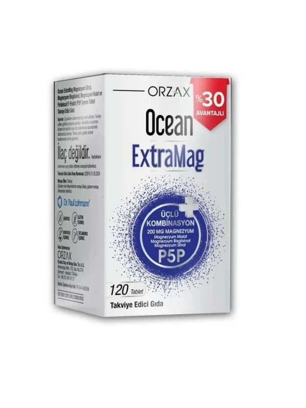 Ocean Extramag 120 Tablet orzax takviye gıda saglik vitamin mineral