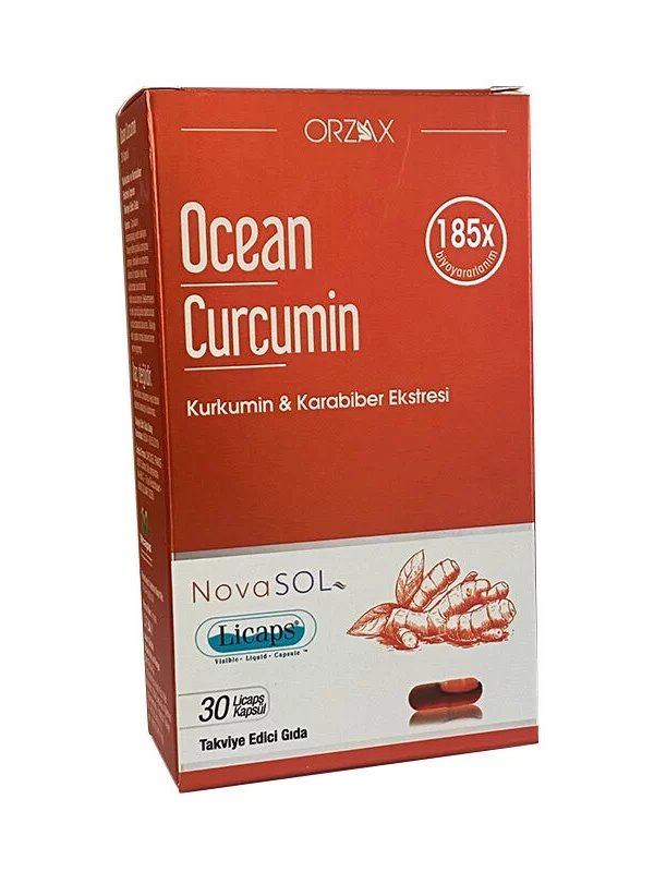 Orzax Ocean Curcumin Kurkumin ve Karabiber EkstresiTakviye Edici Gıda 30 Kapsül gida talviye vitamin saglik