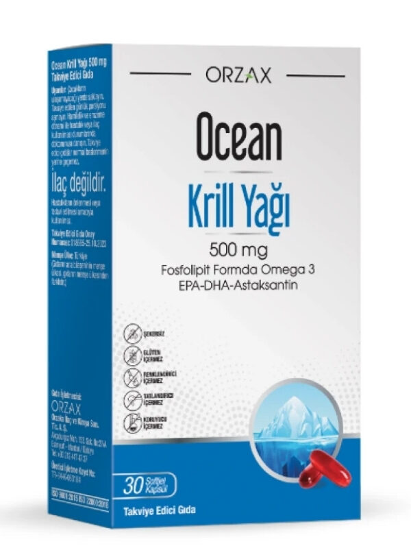 Orzax Ocean Krill Oil 30 Kapsül vitamin takviye omega saglik