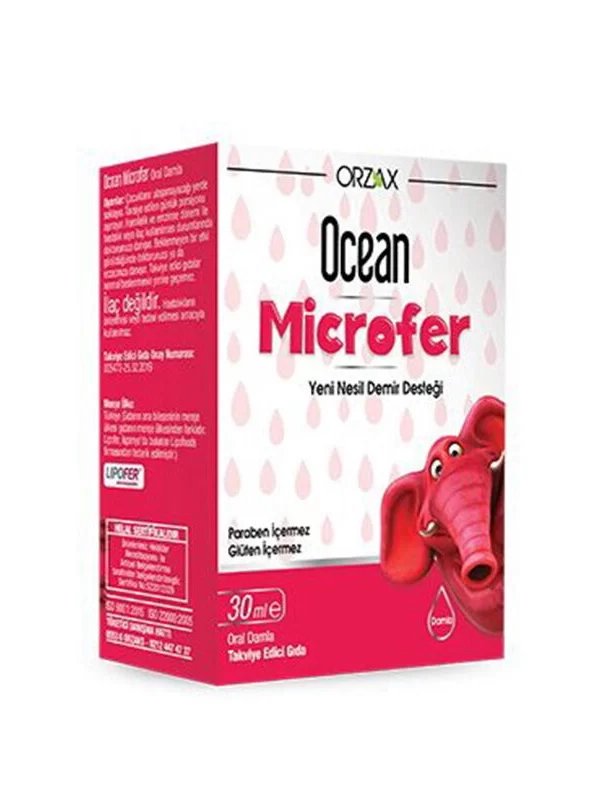 Orzax Ocean Microfer Takviye Edici Gıda 30 ml Damla orzax ocean demir takviye vitamin mineral