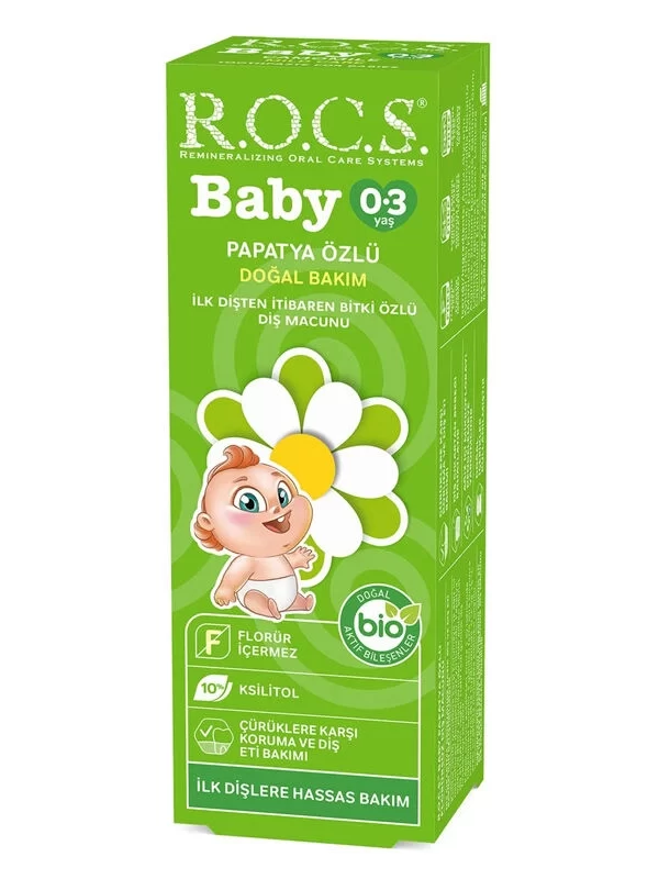 Rocs Baby 0-3 Yaş Çocuklar için Diş Macunu Papatya Özlü Tadında 35 ml