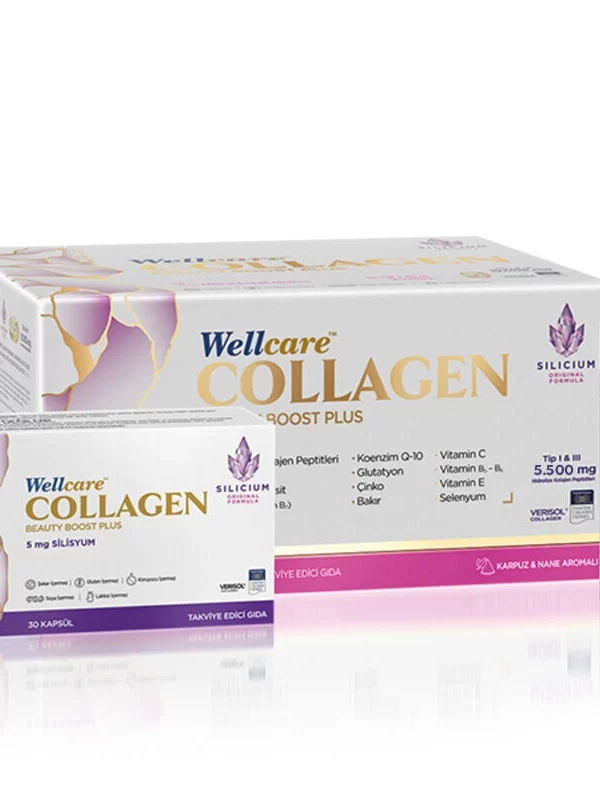 Wellcare Collagen Beauty Boost 5500 mg Karpuz ve Nane Aromalı 30 Tüp ve 30 Kapsül vitamin saglik kolajen mineral