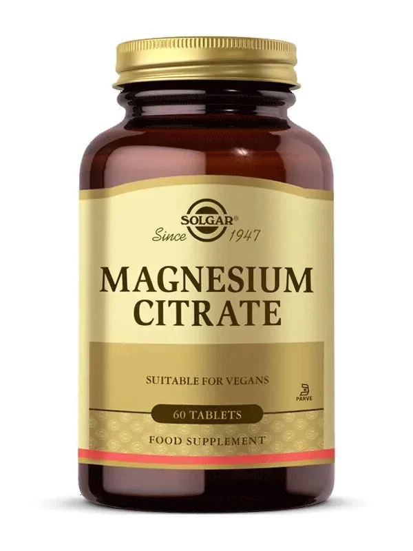 Solgar Magnesium Citrate 200 mg 60 Tablet vitamin mineral magnezyum takviye saglik