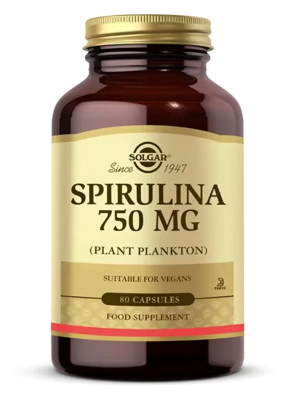 Solgar Spirulina 750 Mg 80 Kapsül vitamin saglik bitkisel