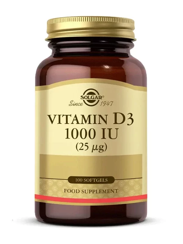 Solgar Vitamin D3 1000 IU (25 µg) 100 Yumuşak Jelatin Kapsül d vitamin mineral takviye saglik