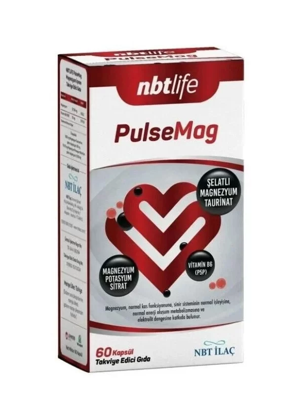 NbtLife PulseMag Magnezyum İçeren Takviye Edici Gıda 60 Kapsül takviye gida saglik vitamin mineral