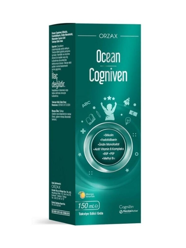 Ocean Cogniven Likit 150 ml Sitikolin Fosfotidilserin B Vitaminleri İçeren Takviye Edici Gıda